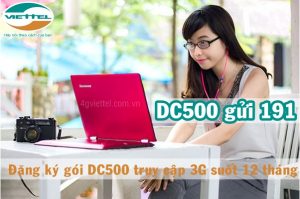 Đăng ký gói cước DC500 mạng Viettel