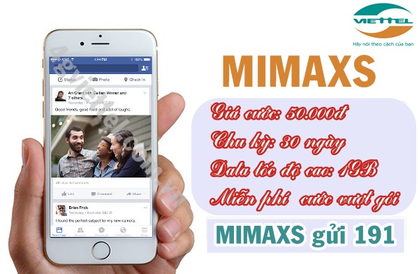Đăng ký gói cước ưu đãi 3G Mimaxs Viettel chỉ 50.000đ/tháng