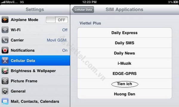 Nạp tiền sim 3G Viettel trên iPad bằng cách nào?
