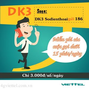 Đăng ký gói DK3 Viettel miễn phí toàn bộ cuộc gọi dưới 10 phút