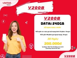 Đăng ký gói V200B Viettel lướt web thả ga với 8GB/ ngày