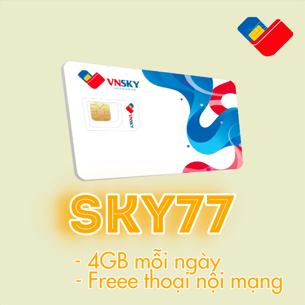 Nhận combo 4GB/ ngày free thoại khi đăng ký sim SKY 77 đấu sóng Mobi