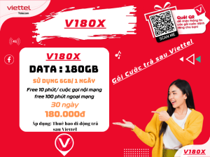 Hướng dẫn đăng ký gói V180X Viettel nhận 6GB/ ngày và Free thoại siêu HOT